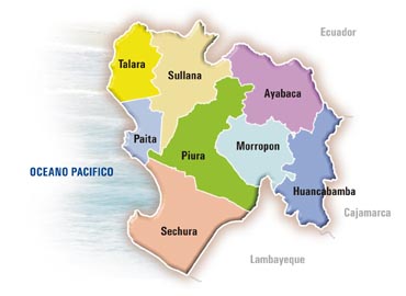 Mapa provincial de Piura